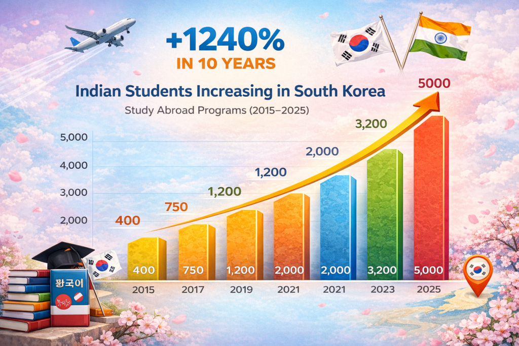 a graph showing the data of abroad students